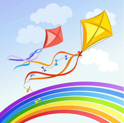 Beautiful rainbow colorful bakcgrounds vector 01