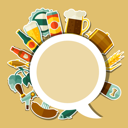 Beer flat style background vector design 01