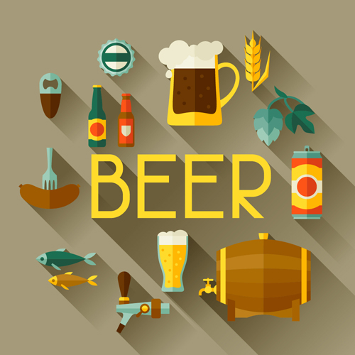 style flat beer background 