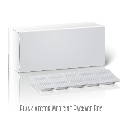 Blank drugs package box design vector