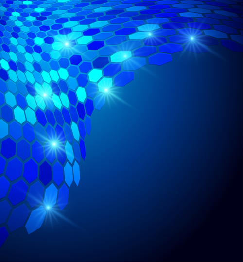 Blue abstract mosaics vector background