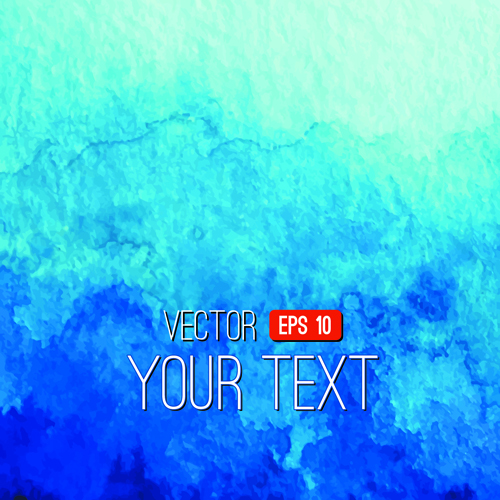 Blue watercolor grunge backgrounds vector