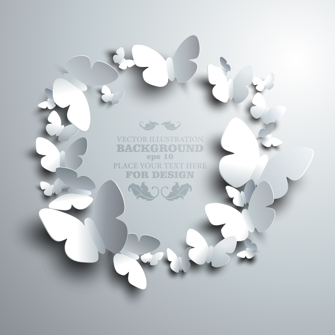 Paper butterflies vector backgrounds 01