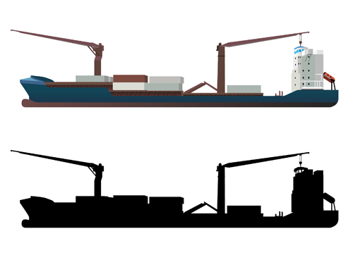 Different Cargo ship design vector graphic 05
