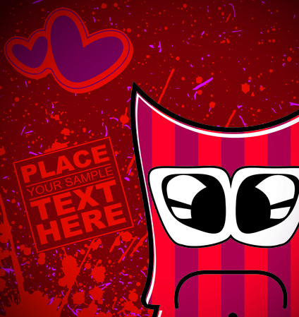 Funny Cartoon monster background vector graphic 02