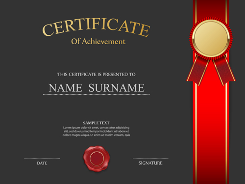 Certificates ornate design vector template 03