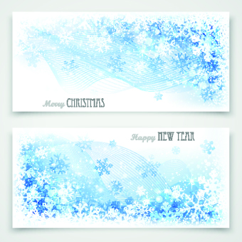 Shiny 2014 Merry Christmas banners design vector 03