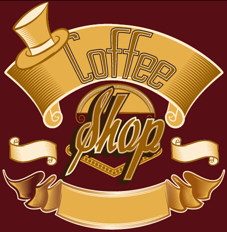 Classical coffee shop logos vector set 05