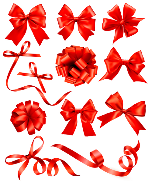 Creative bow design vector material set 02