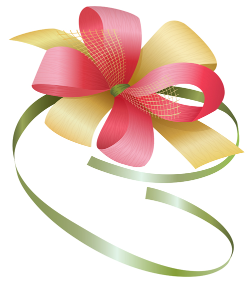 Creative bow design vector material set 04