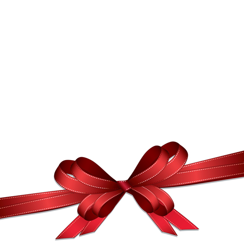 Red bow design vector graphics