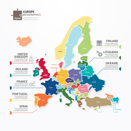 Creative europe infographics vector Creative europe infographics vector