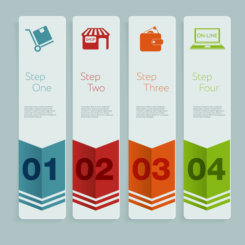Creative number business banner vector material 05