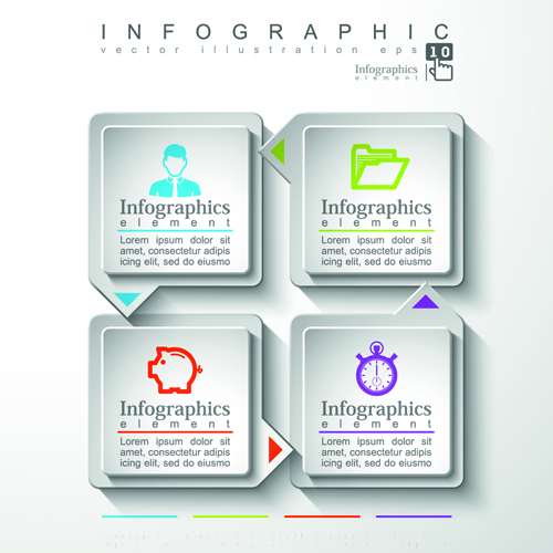 Creative paper infographics vector art 04