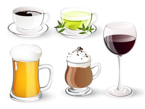 vector illustration illustration drinks different delicious 