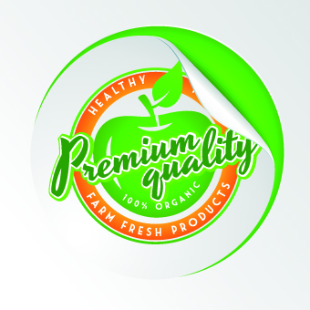 Eco food labels vector set 02