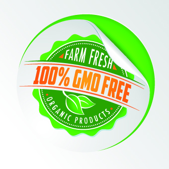 Eco food labels vector set 03