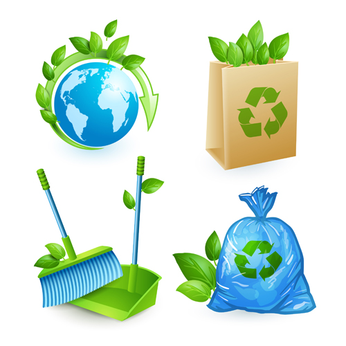 Ecology with environmental icons vector