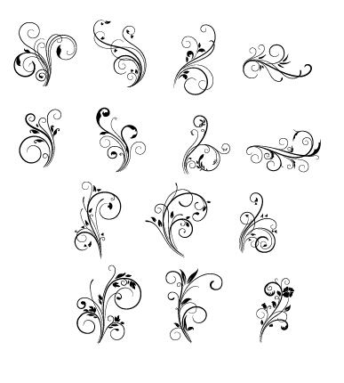 Floral swirls ornament vector