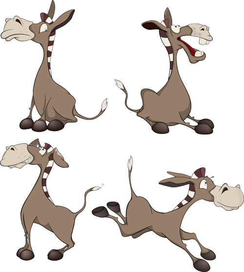 Funny small donkey vector