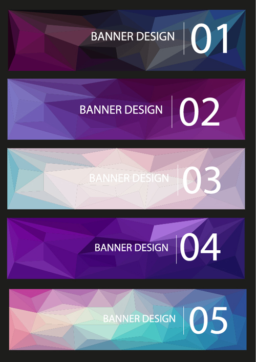 numbered geometric shapes banner 