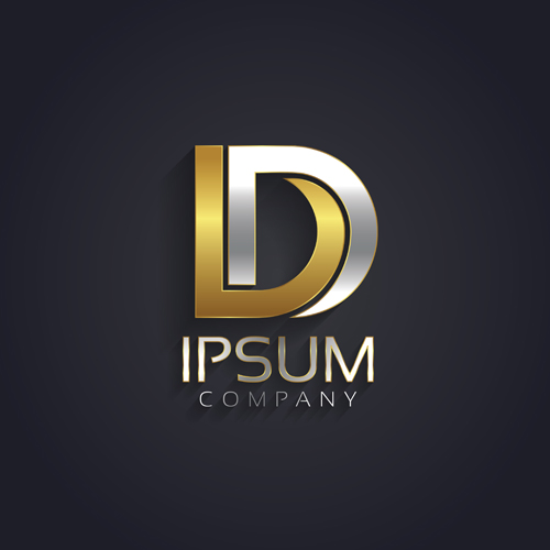 Golden company logos vectors material 04