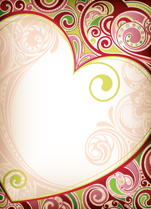 Set of Heart frame vector material 05