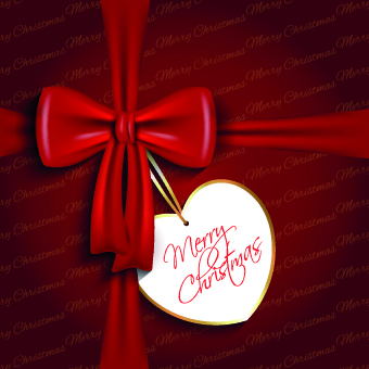 Ornate Holiday bows background vector set 02