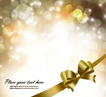 Ornate Holiday bows background vector set 03