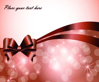 Ornate Holiday bows background vector set 04