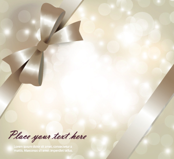 Ornate Holiday bows background vector set 05
