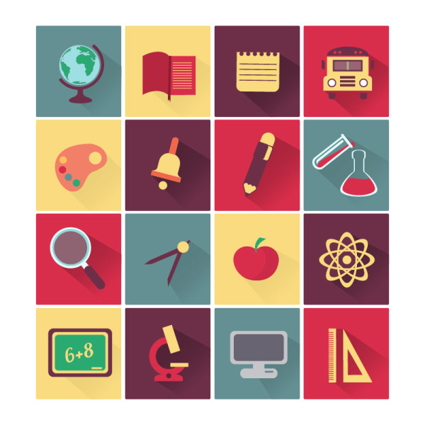 Learn tool Icon vector set