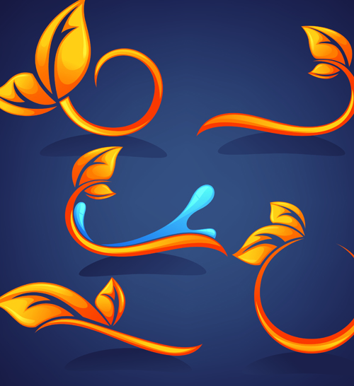 Crystal texture Leaf logo vector 04