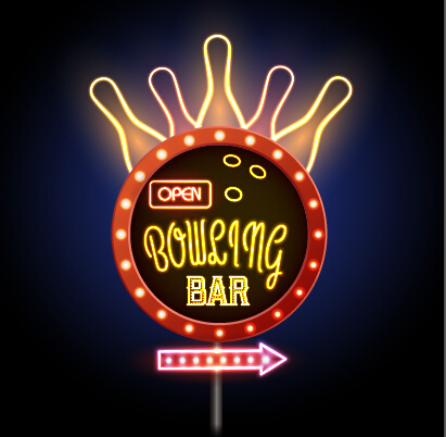 Neon advertising sign vectors material 07