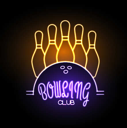 Neon advertising sign vectors material 10