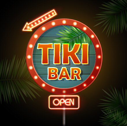 Neon advertising sign vectors material 13