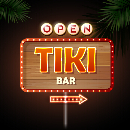 Neon advertising sign vectors material 14