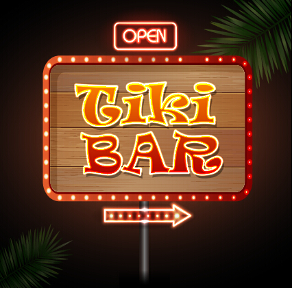 Neon advertising sign vectors material 19