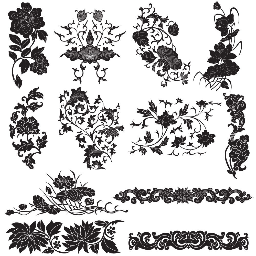 ourish decorative elements vector 01 Plant flourish decorative elements vector 01