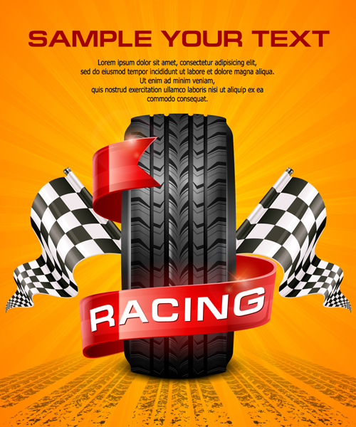 Racing poster creative vector material 04