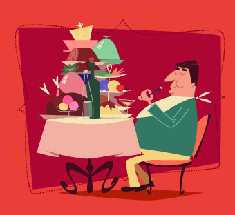 Funny Restaurant poster design vector 05