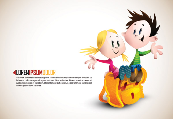 Romantic cartoon characters design vector 02