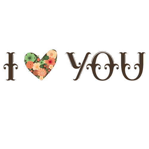 Romantic love ornaments elements set vector 13