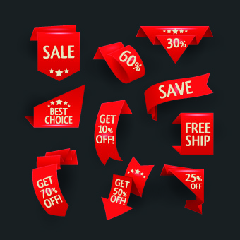 Different Sale discount labels vector 01