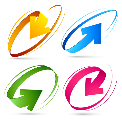 Set of colored arrows vector material 02
