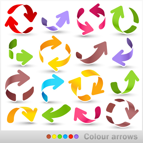 Set of colored arrows vector material 04