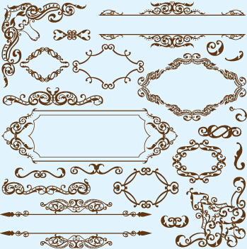Simple frame with borders and ornaments vector design 03