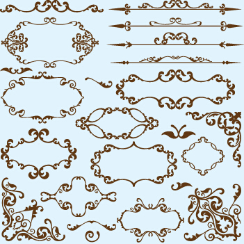 Simple frame with borders and ornaments vector design 04