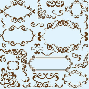 Simple frame with borders and ornaments vector design 05