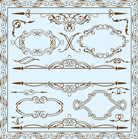 Simple frame with borders and ornaments vector design 06